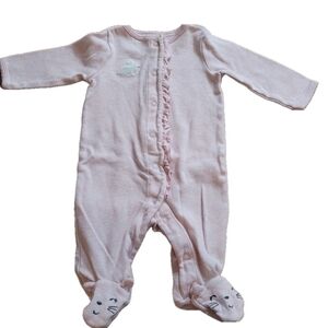 Carters 3m onesie baby pink bunny embroidered